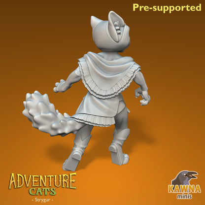 Strygur Barbarian Cat - Female | Kawna | Adventure Cats | UNPAINTED Miniature in Resin