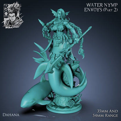 Dahana the Hunter (Dual-form Mini) | Mermaid | Ronin Arts Workshop | UNPAINTED Miniature in Resin