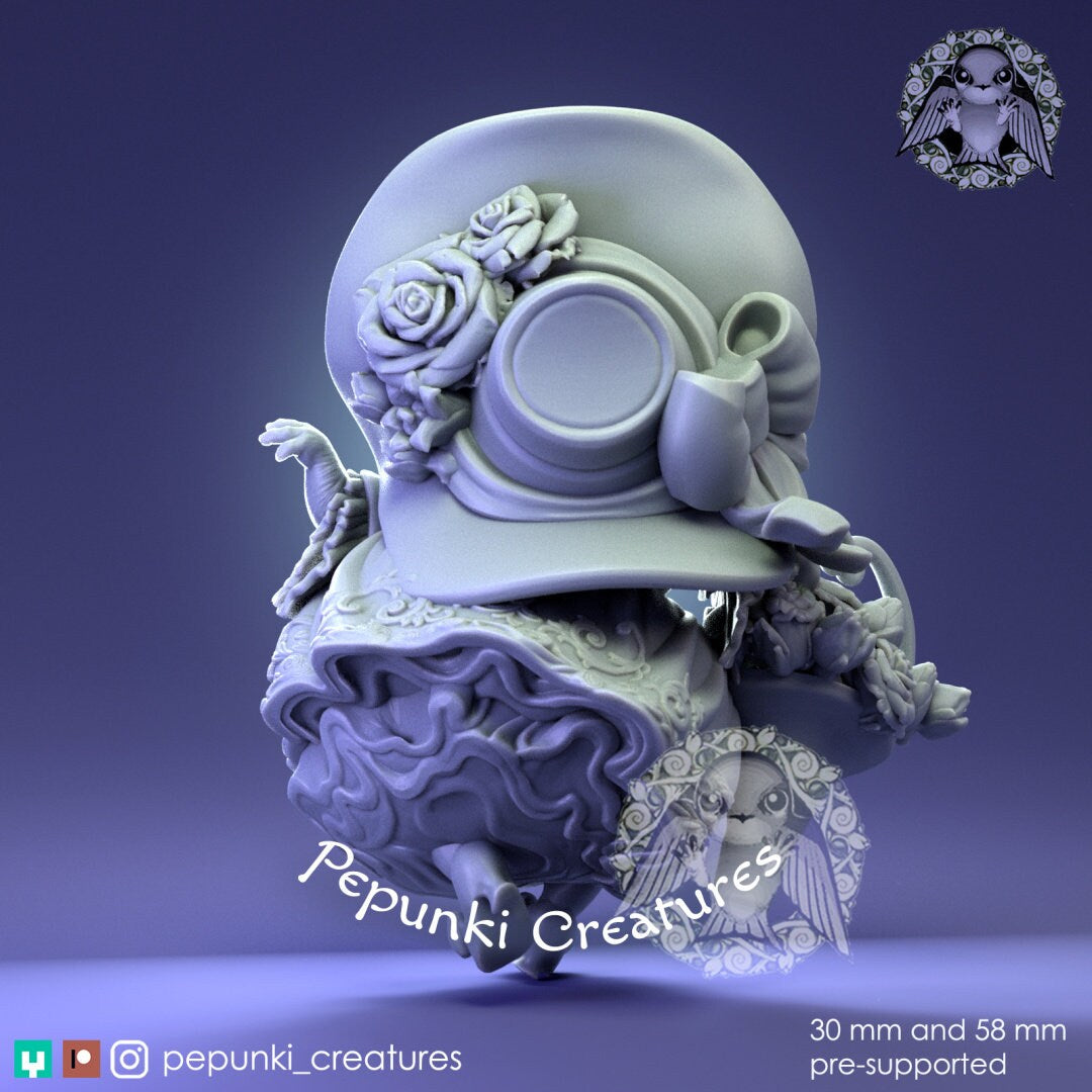 Chinchilla Florist Lady | Pepunki Creatures | UNPAINTED Miniature in Resin