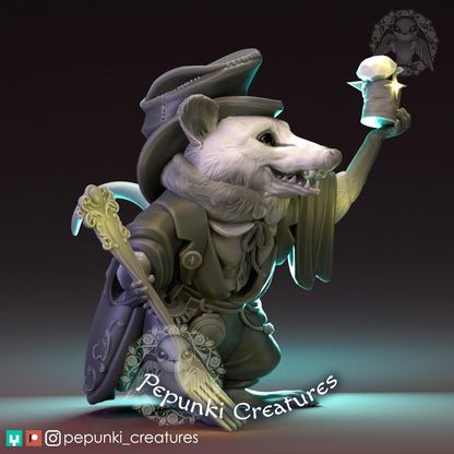 Opossum Metal/tin Collector | Pepunki Creatures | UNPAINTED Miniature in Resin