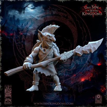 Black Horde Goblins Jungle Warriors | Beholder Miniatures | UNPAINTED Miniature in Resin