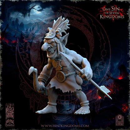 Black Horde Goblins Jungle Warriors | Beholder Miniatures | UNPAINTED Miniature in Resin
