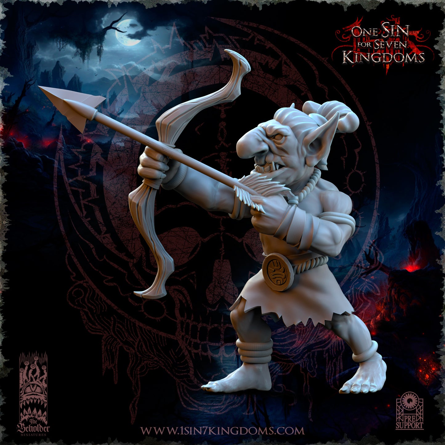 Black Horde Goblins Jungle Warriors | Beholder Miniatures | UNPAINTED Miniature in Resin