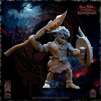 Black Horde Goblins Jungle Warriors | Beholder Miniatures | UNPAINTED Miniature in Resin