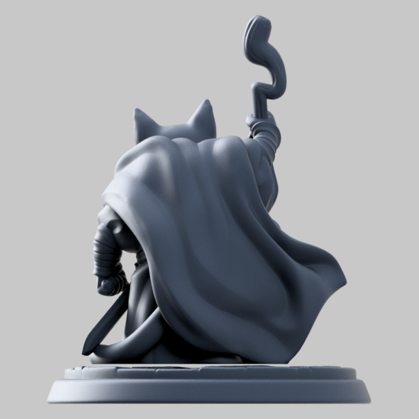 Cat Hermit | Twin Goddess | UNPAINTED Miniature in Resin