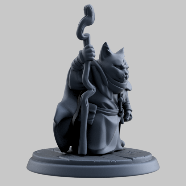 Cat Hermit | Twin Goddess | UNPAINTED Miniature in Resin
