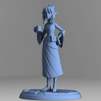 Vivi the Coffee Warlock| Twin Goddess | UNPAINTED Miniature in Resin