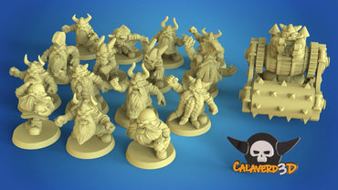 Big Headed Dwarfs Fantasy Football Team | Calaverd3D | UNPAINTED Miniature in Resin