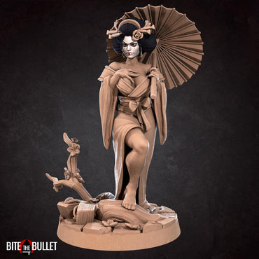 Higanbana, the Venomous Geisha (Human) | Bite the Bullet | UNPAINTED Miniature in Resin