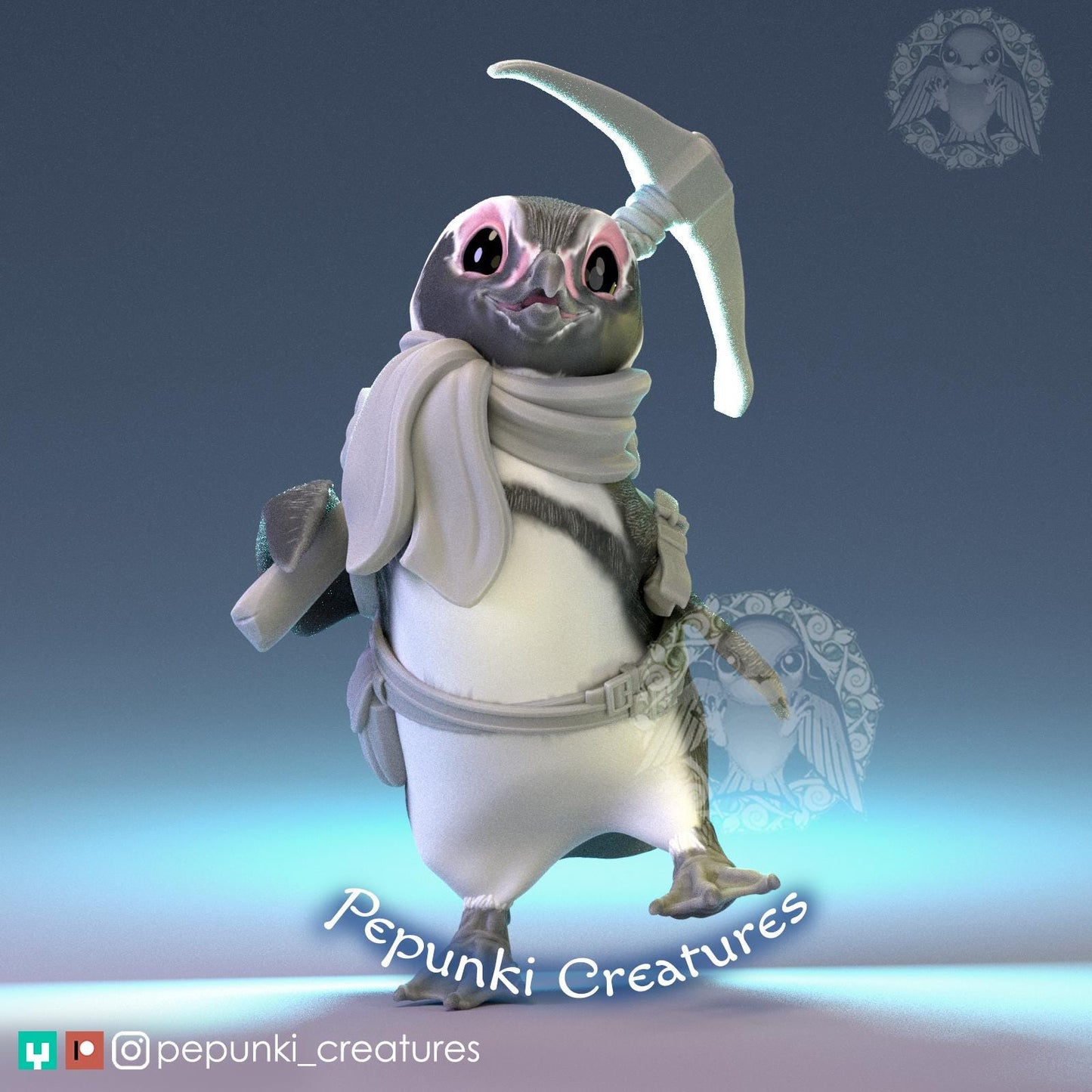 Little Penguin | Pepunki Creatures | UNPAINTED Miniature in Resin