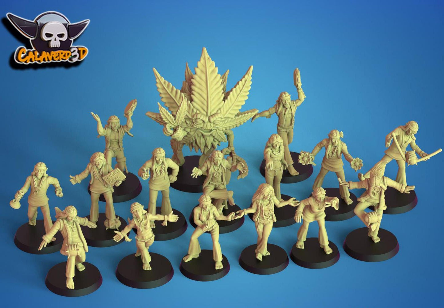Flower Power Elf Fantasy Football Team | Calaverd3D | UNPAINTED Miniature in Resin