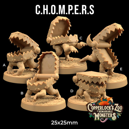 CHOMPERS (5 versions) | Copperlock's Zoo | Dragon Trappers Lodge | UNPAINTED Miniature in Resin