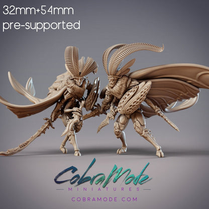 Mothfolk Swordsman | Fidelium Hunters | CobraMode | UNPAINTED Miniature in Resin