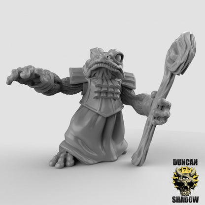 Boggard (Toad) Necromancers  (Set of 3)| Duncan Shadow | UNPAINTED Miniature in Resin