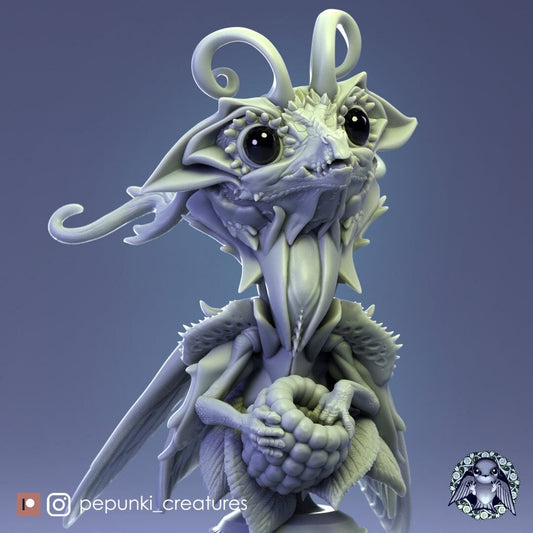 Fairy Dragon Bust | Pepunki Creatures | UNPAINTED Miniature in Resin