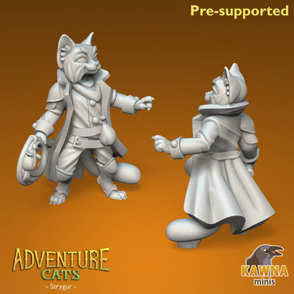 Strygur Fighter Cat - Male | Kawna | Adventure Cats | UNPAINTED Miniature in Resin