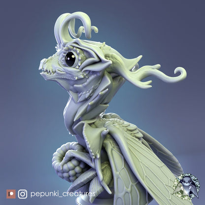Fairy Dragon Bust | Pepunki Creatures | UNPAINTED Miniature in Resin