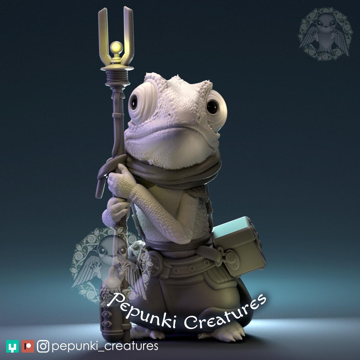 Chameleon Mechanic | Pepunki Creatures | UNPAINTED Miniature in Resin