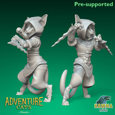 Hissani Rogue Cat - Female | Kawna | Adventure Cats | UNPAINTED Miniature in Resin