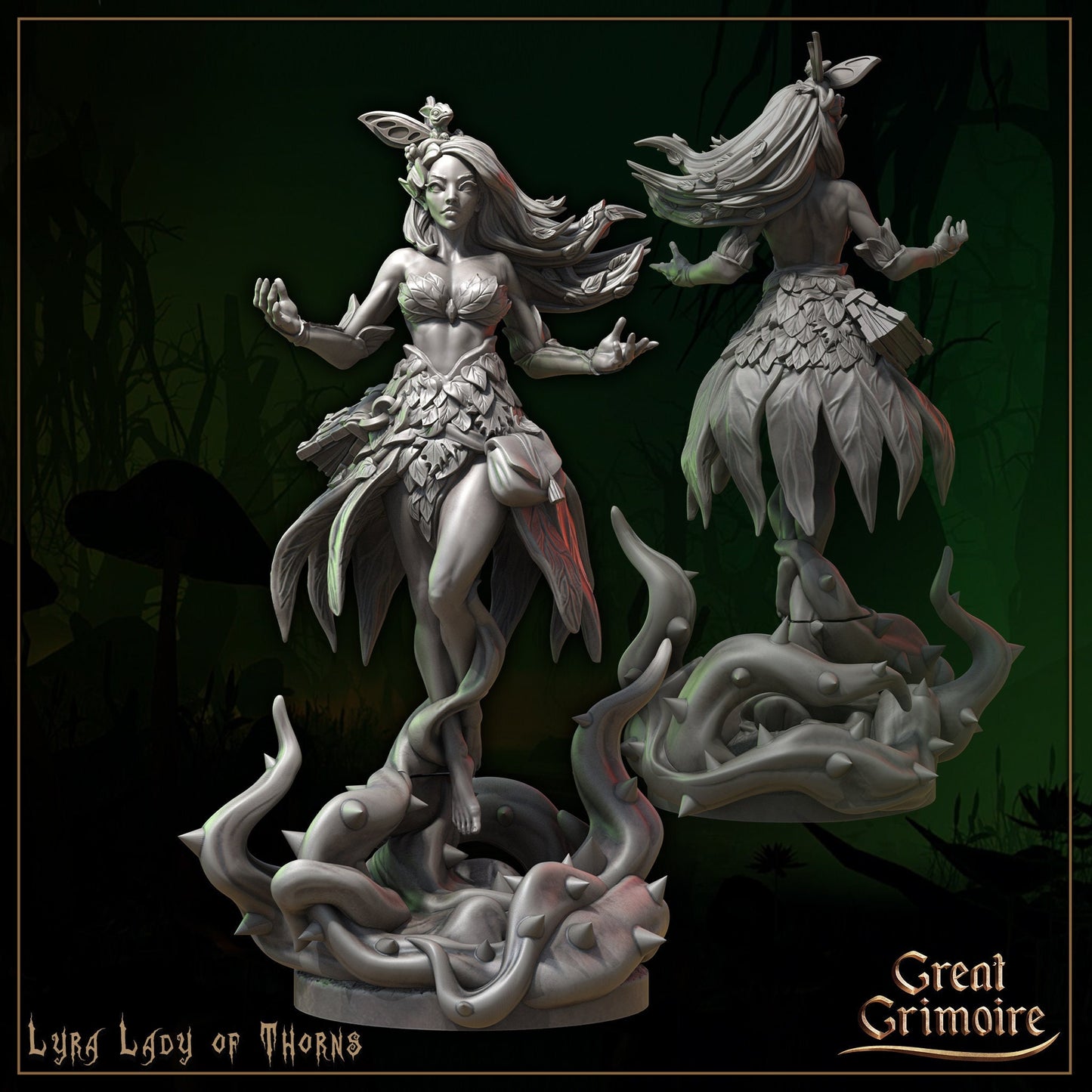 Lyra, Lady of Thorns | Great Grimoire | UNPAINTED Miniature in Resin