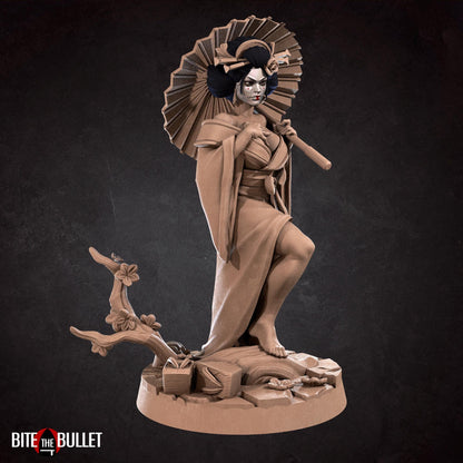 Higanbana, the Venomous Geisha (Human) | Bite the Bullet | UNPAINTED Miniature in Resin