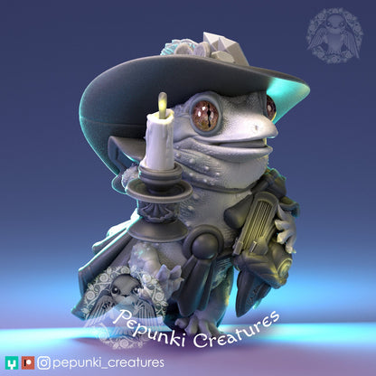 Tokay Gecko Wizard | Pepunki Creatures | UNPAINTED Miniature in Resin