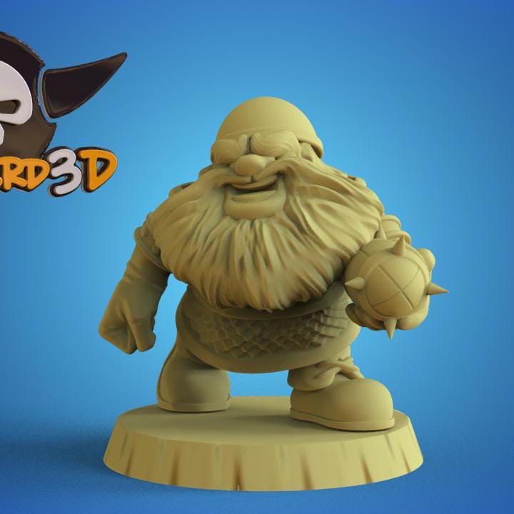 Big Headed Dwarfs Fantasy Football Team | Calaverd3D | UNPAINTED Miniature in Resin