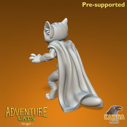 Strygur Barbarian Cat - Male | Kawna | Adventure Cats | UNPAINTED Miniature in Resin