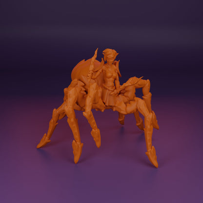 Eri'vondril, Drider Assassin | Spider Woman | Lavender Devilry | UNPAINTED Miniature in Resin