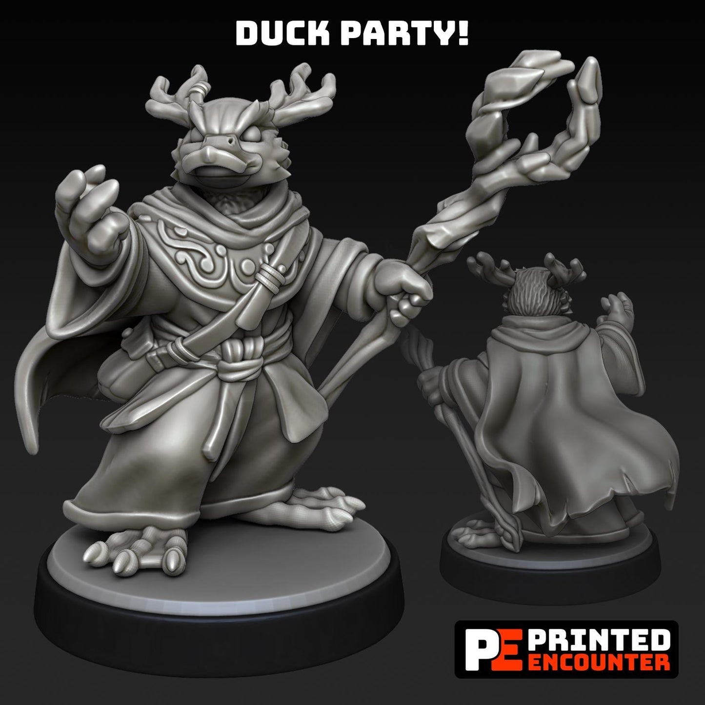 Duck Party (10 characters) | Printed Encounter | UNPAINTED Miniature in Resin