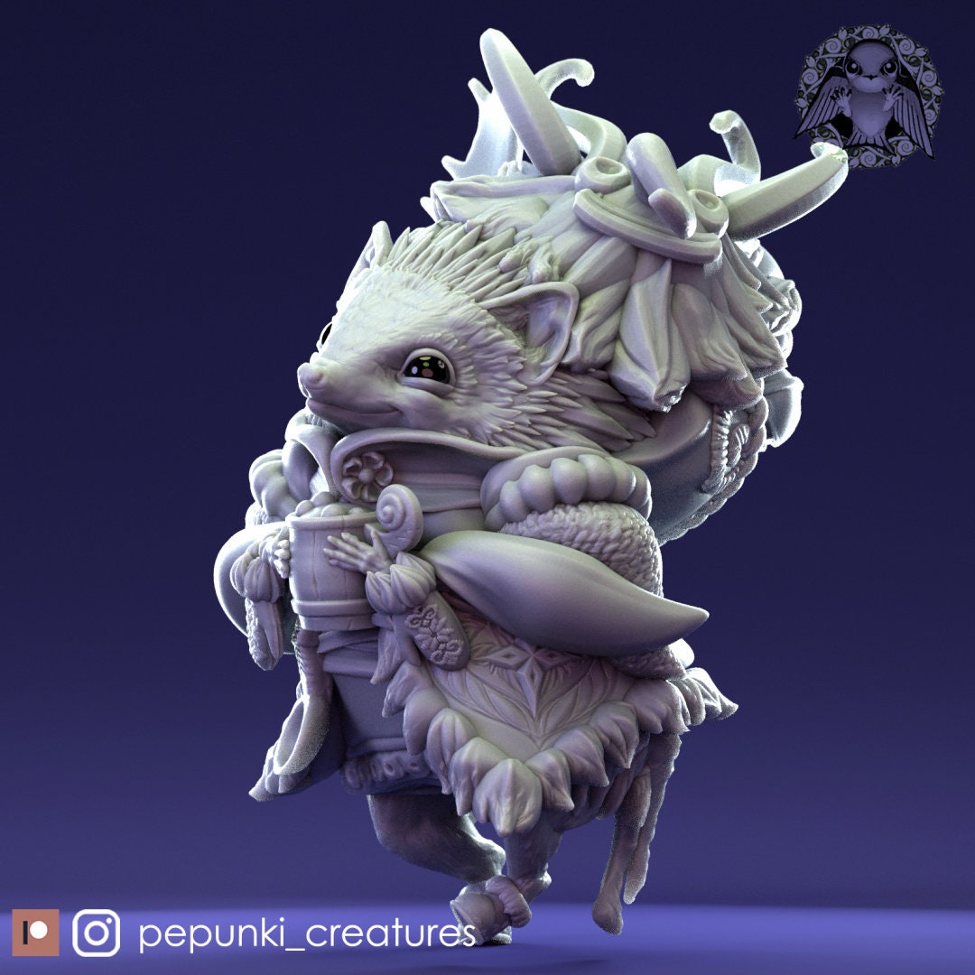 Hedgehog | Pepunki Creatures | UNPAINTED Miniature in Resin