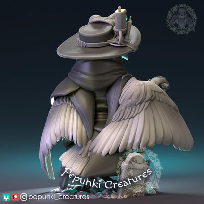 Raven Plague Doctor | Pepunki Creatures | UNPAINTED Miniature in Resin