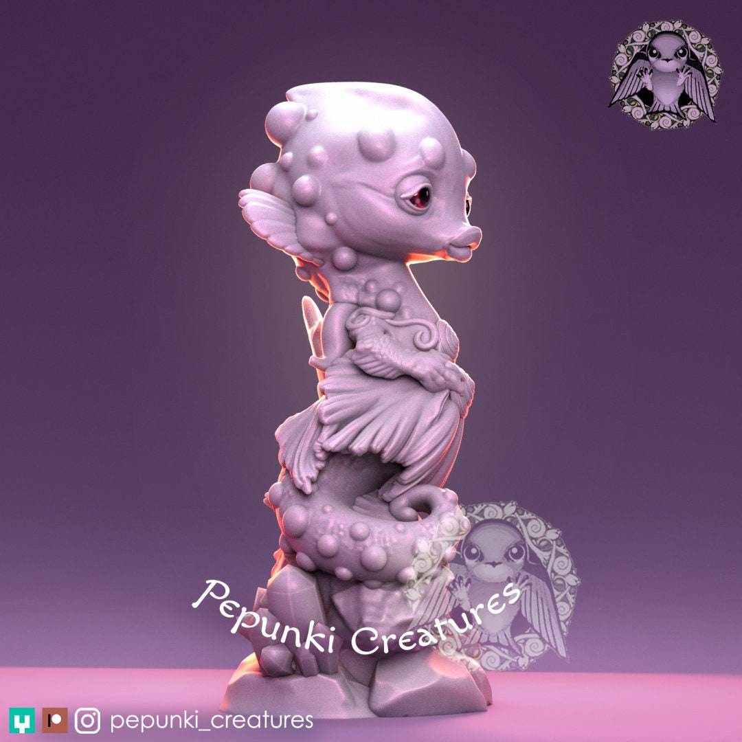 Lumpy Seahorse Lady | Pepunki Creatures | UNPAINTED Miniature in Resin
