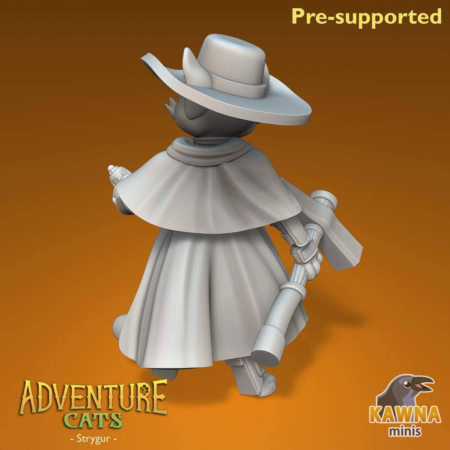 Strygur Cleric Cat - Male | Kawna | Adventure Cats | UNPAINTED Miniature in Resin