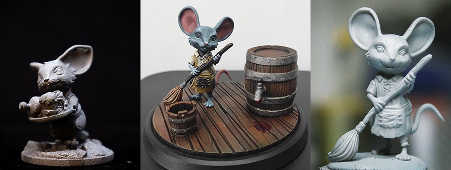 MoiMois Pack 1 - Mousefolk Workers | Ronin Arts Workshop | UNPAINTED Miniature in Resin