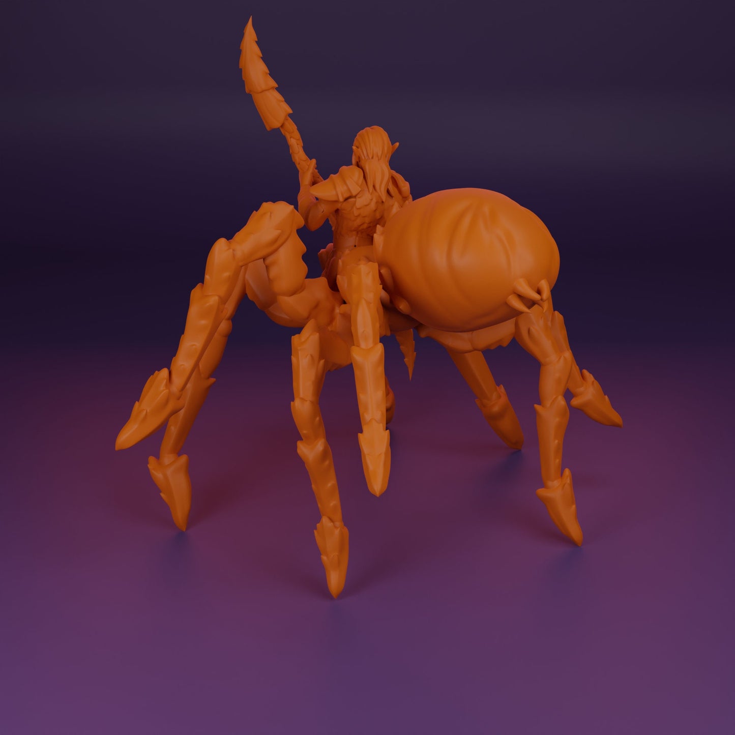 El'vior, Drider Lancer | Spider Man | Lavender Devilry | UNPAINTED Miniature in Resin