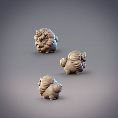 Curly Tail Shishi | Sacred Beast Lion Dog | CobraMode | UNPAINTED Miniature in Resin