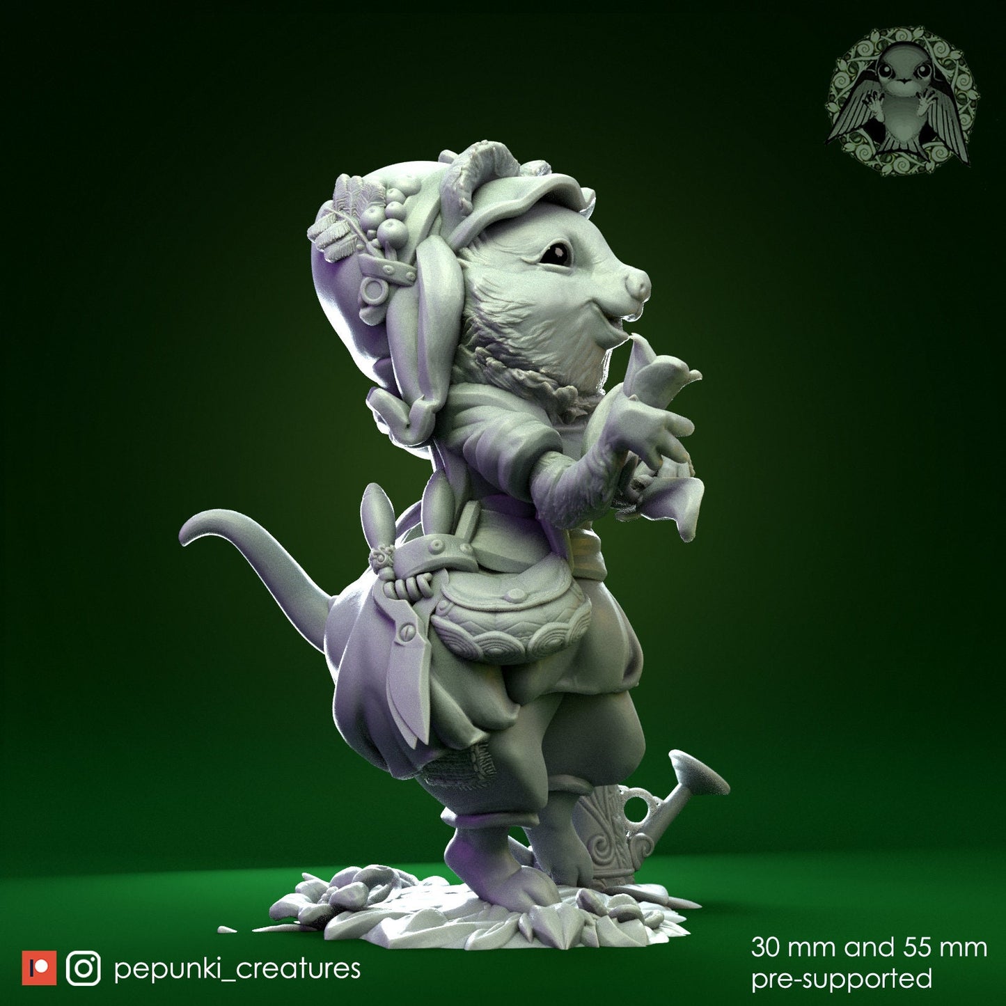 Quokka Garden Keeper (2 poses) | Pepunki Creatures | UNPAINTED Miniature in Resin