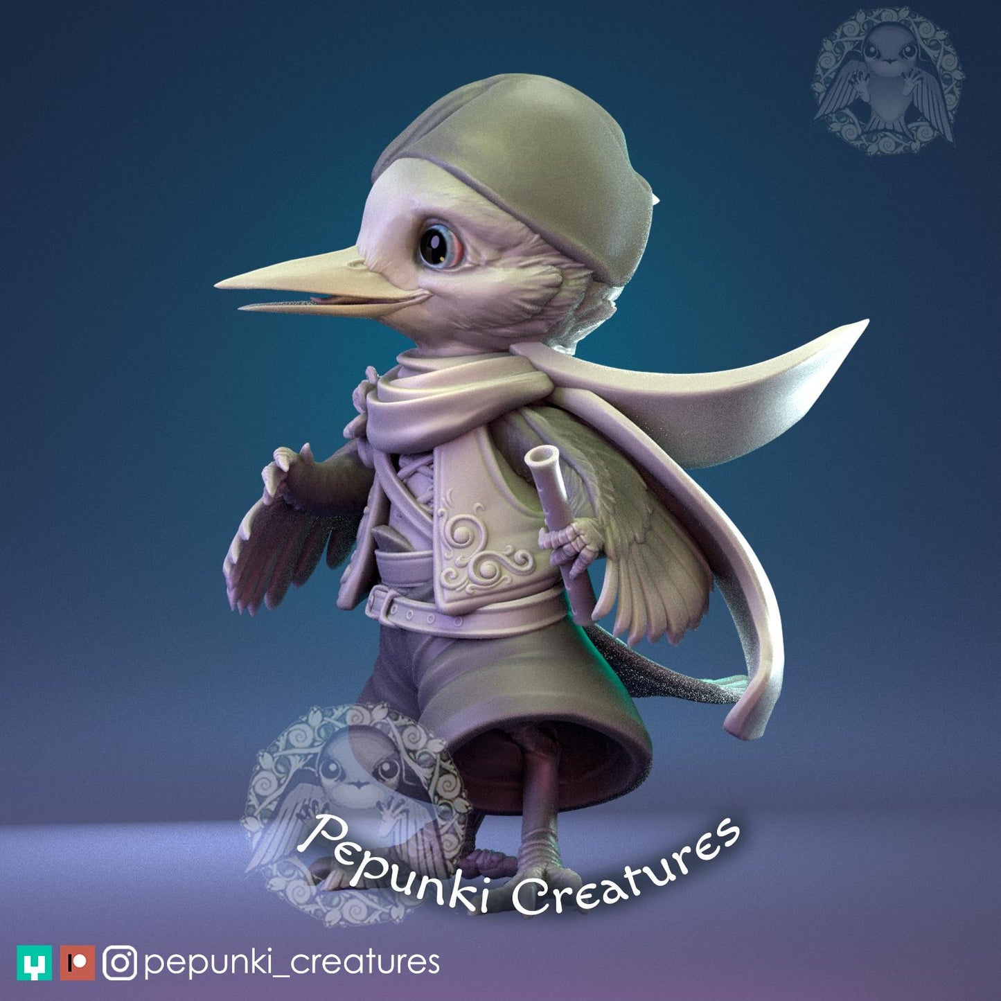Hornero/Woodpecker Bird | Pepunki Creatures | UNPAINTED Miniature in Resin