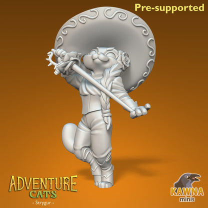Strygur Rogue Cat - Female | Kawna | Adventure Cats | UNPAINTED Miniature in Resin