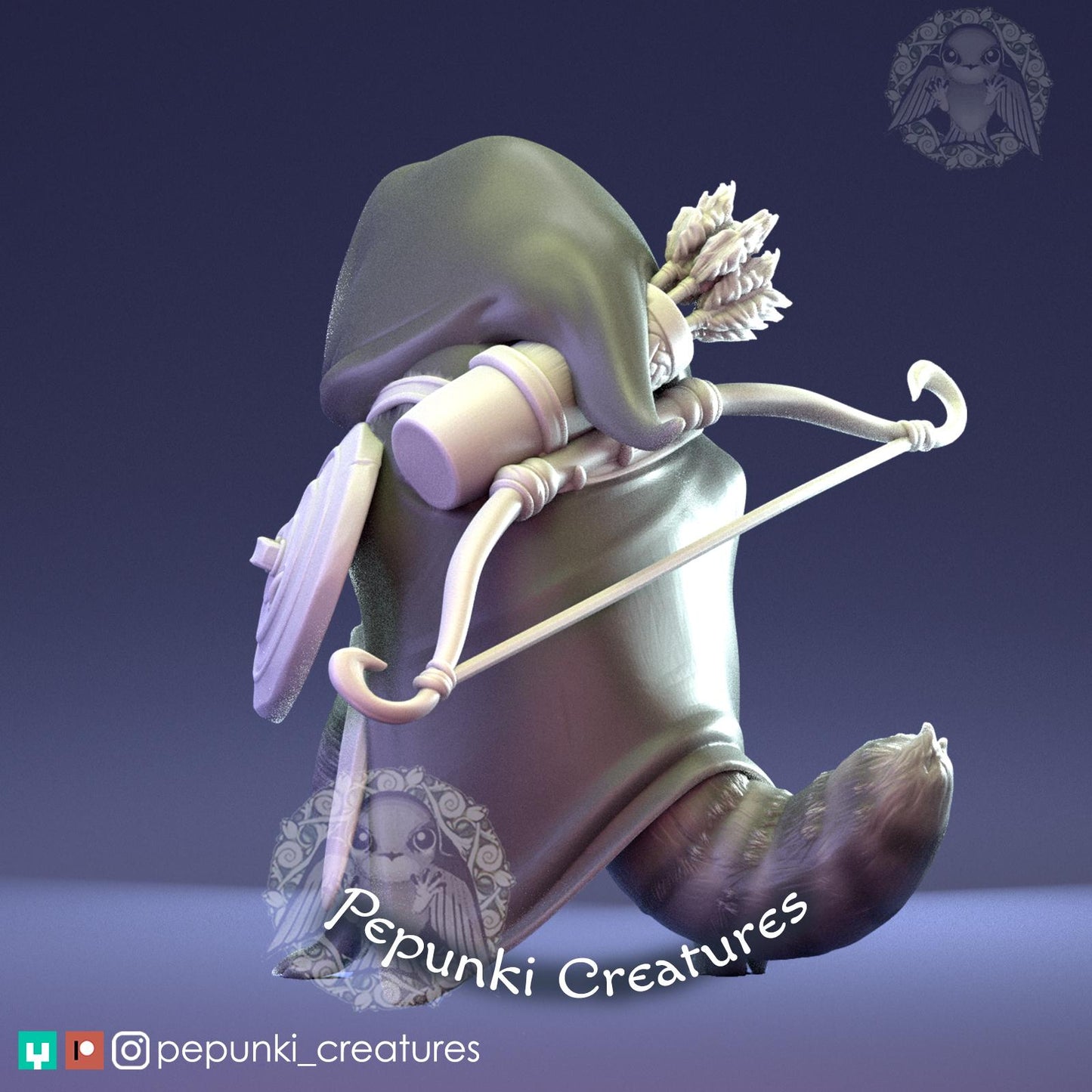 Raccoon Rogue | Pepunki Creatures | UNPAINTED Miniature in Resin