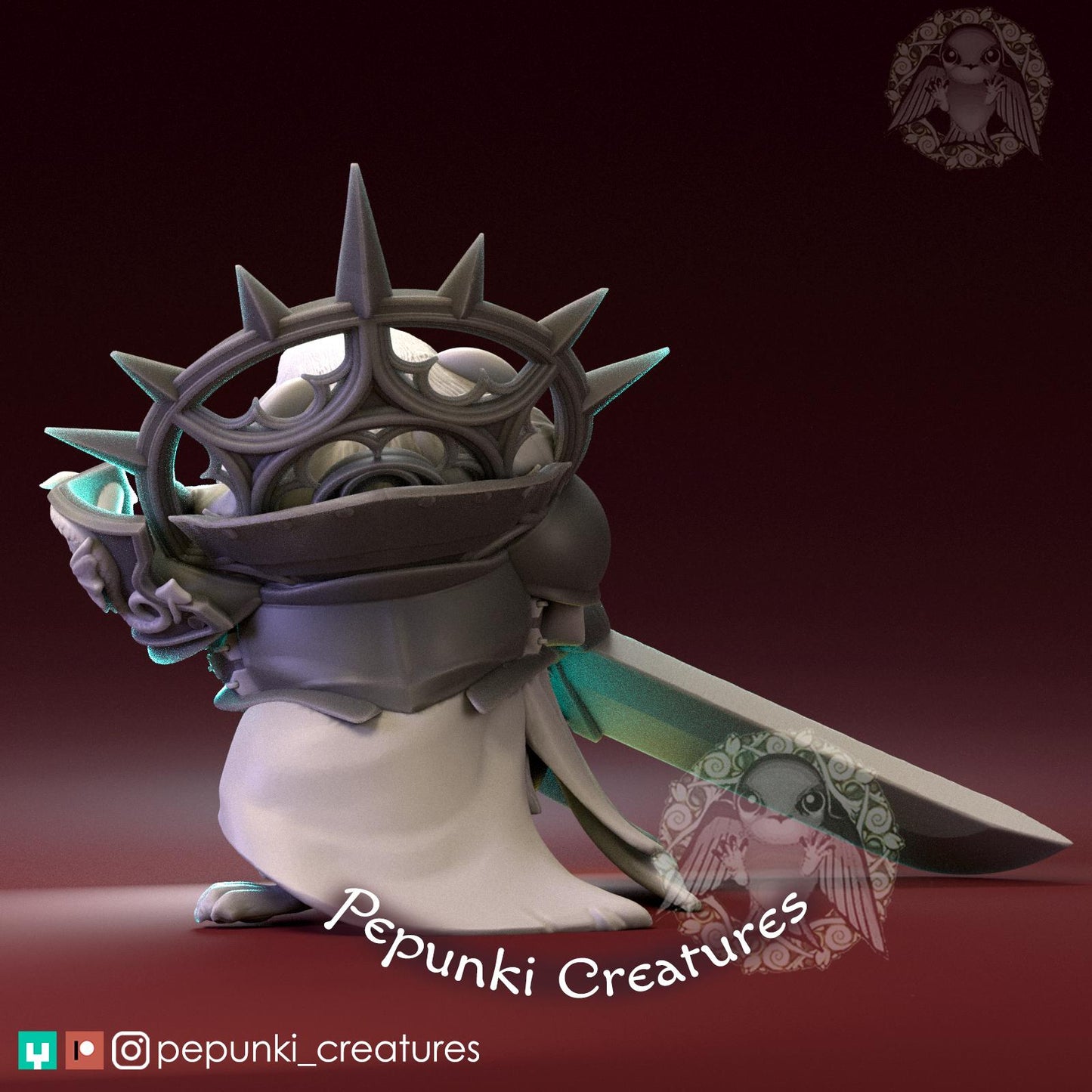 Pika Cleric Warrior | Pepunki Creatures | UNPAINTED Miniature in Resin