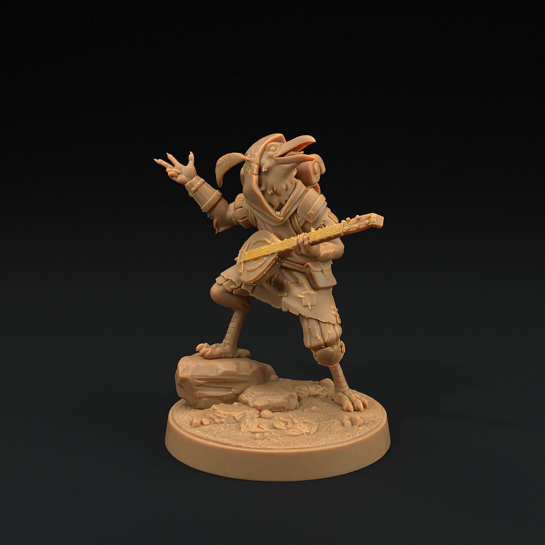 Can Can, Ravenfolk Bard | Scrap Slap Goblin Tribes | Dragon Trappers Lodge | UNPAINTED Miniature in Resin