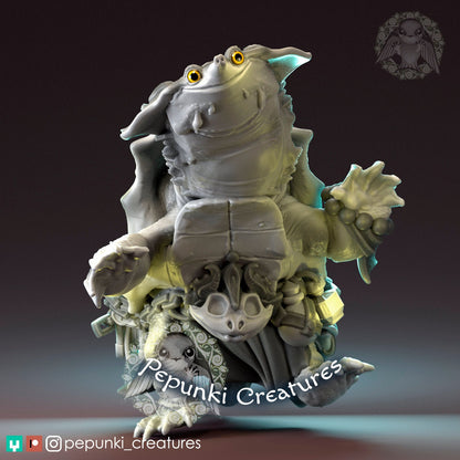 Mata Mata Turtle | Pepunki Creatures | UNPAINTED Miniature in Resin