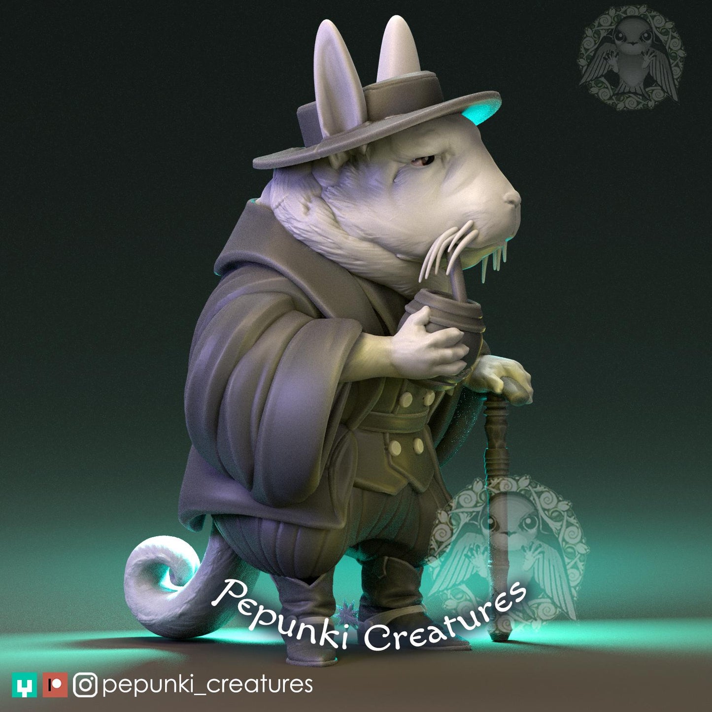 Viscacha Old Man Gaucho | Pepunki Creatures | UNPAINTED Miniature in Resin