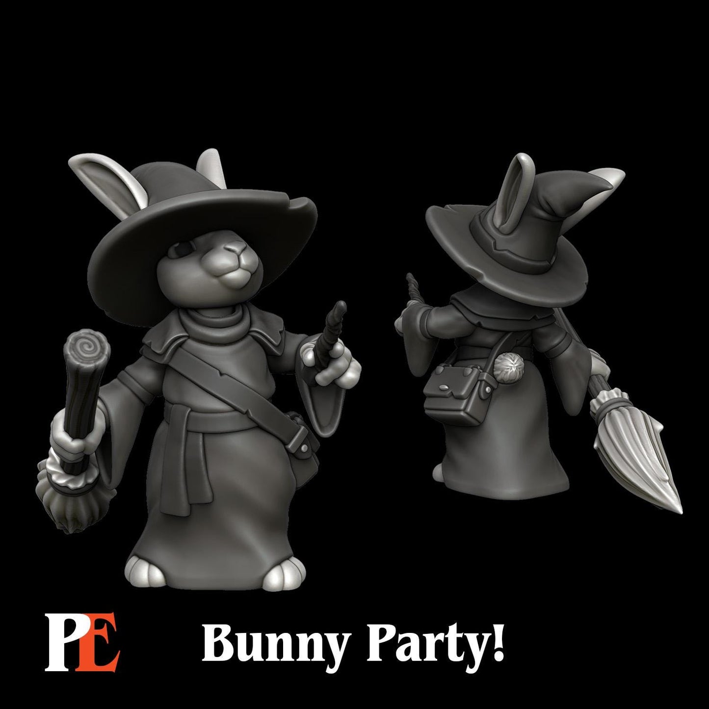 Bunny Wizard | Bunny Party | Printed Encounters | UNPAINTED Miniature in Resin