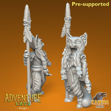 Strygur Druid Cat - Male | Kawna | Adventure Cats | UNPAINTED Miniature in Resin