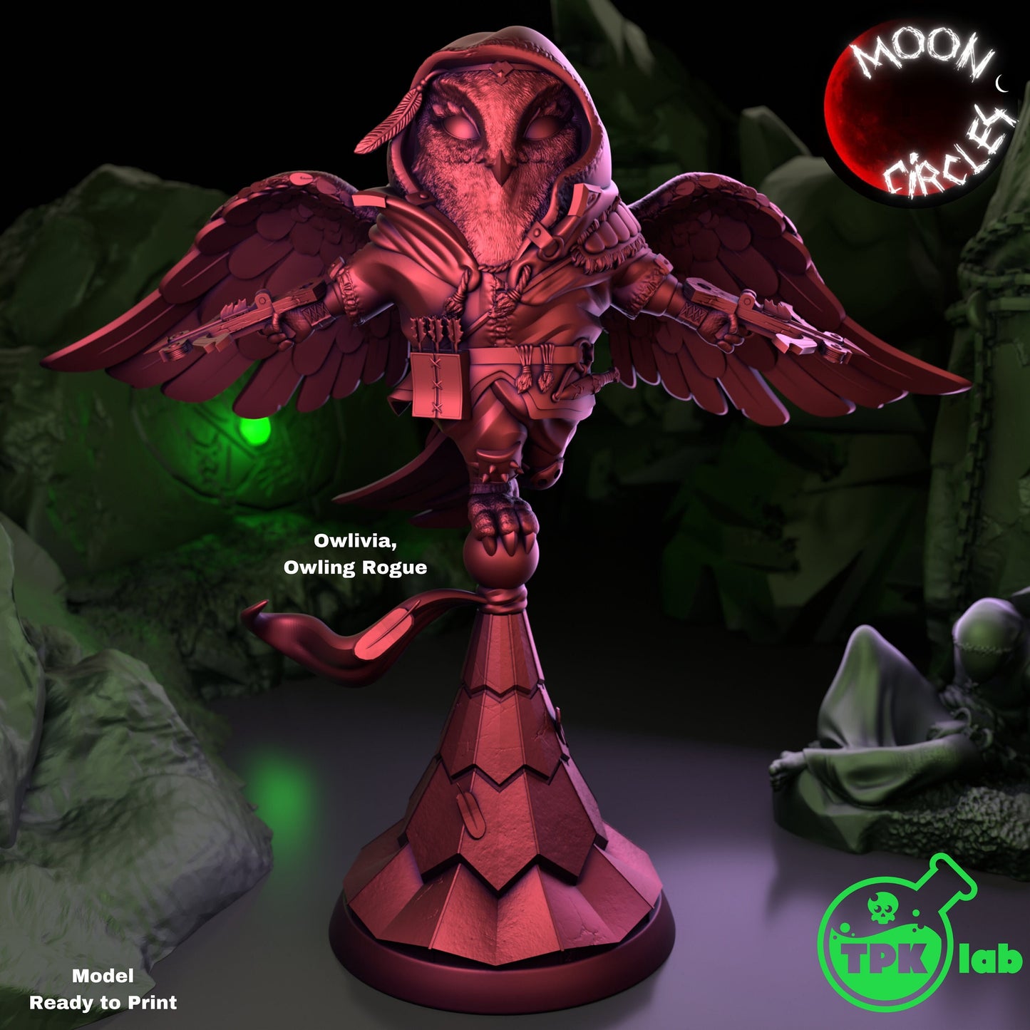 Owlivia, Owling Rogue | TPK Lab | UNPAINTED Miniature in Resin