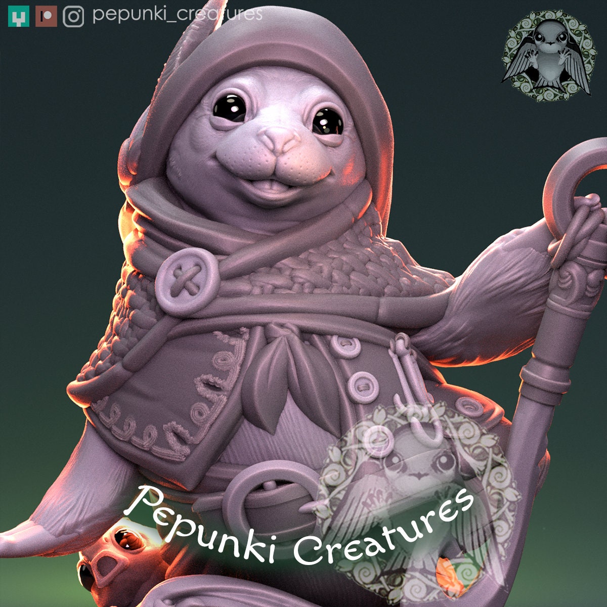 Carl Sailor Seal | Pepunki Creatures | UNPAINTED Miniature in Resin