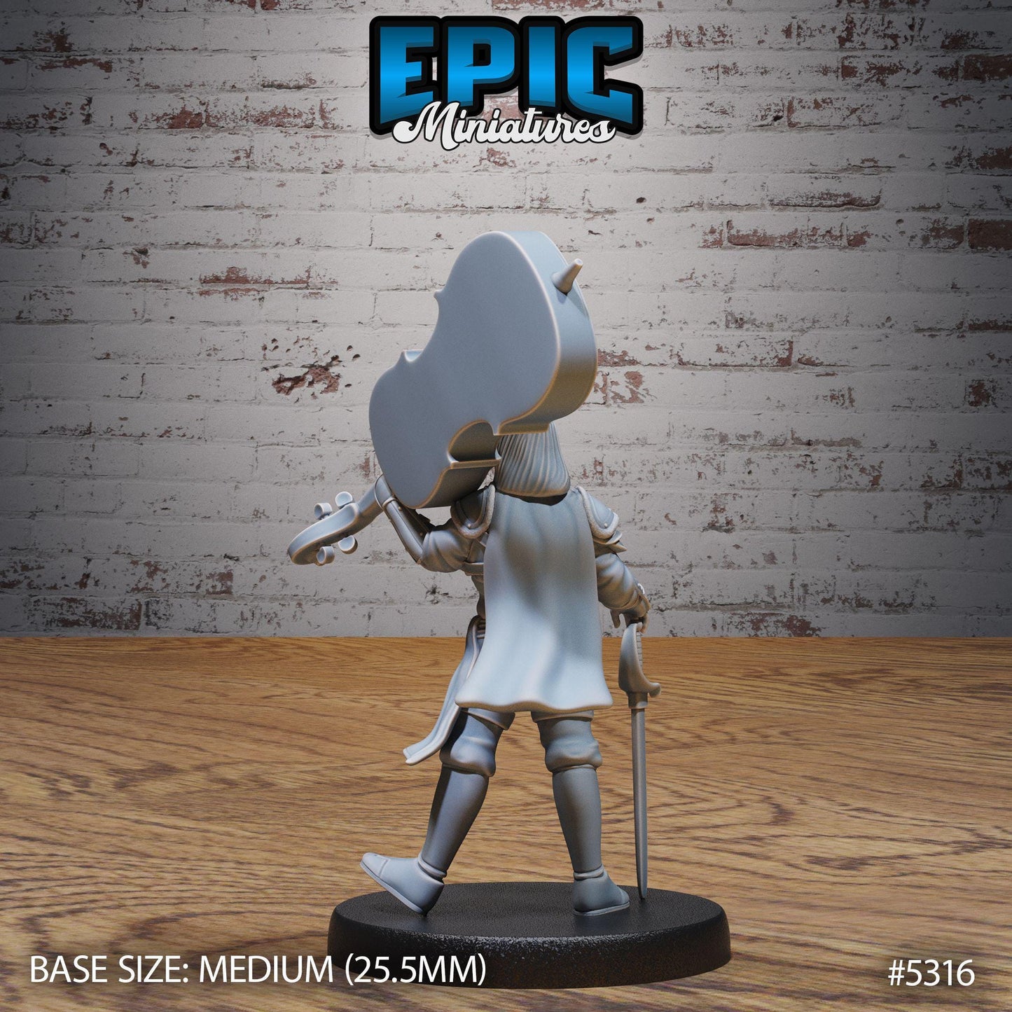 Vagabond Bard Set | Village Musician | Bass Player | Epic Miniatures | UNPAINTED Miniature in Resin